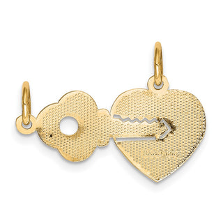 10k Yellow Gold Heart and Key Charm 10C214