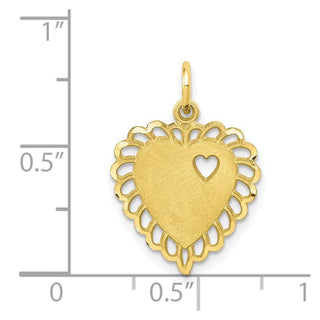 10k Yellow Gold Heart Charm 10C215