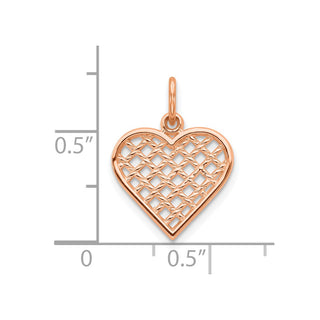 10k Rose Gold Heart Charm