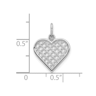 10k White Gold Heart Charm
