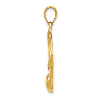 10K Yellow Gold Polished Claddagh Pendant 10C2192