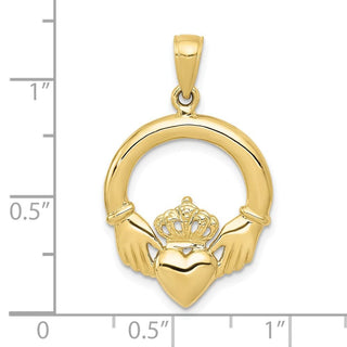 10K Yellow Gold Polished Claddagh Pendant 10C2192