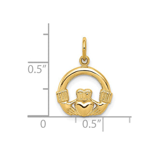 10k Yellow Gold Claddagh Charm