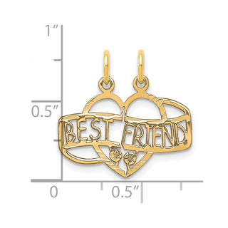 10k Yellow Gold BEST FRIEND 2 Piece Break-A-Part Charm