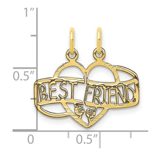 10k Yellow Gold BEST FRIEND 2 Piece Break-A-Part Charm