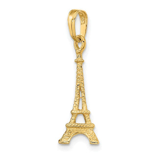10K Yellow Gold Solid Polished 3-D Eiffel Tower Charm