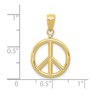10k Yellow Gold Peace Symbol Pendant