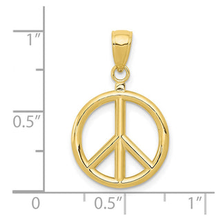 10k Yellow Gold Peace Symbol Pendant