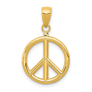 10k Yellow Gold Peace Symbol Pendant