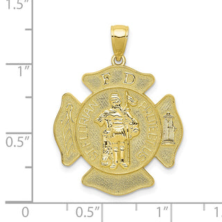 10k Yellow Gold St. Florian Protect Us/Fire Dept. Pendant 10C2257