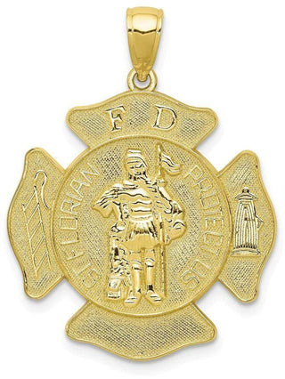 10k Yellow Gold St. Florian Protect Us/Fire Dept. Pendant 10C2257