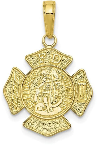 10k Yellow Gold St. Florian Protect Us/Fire Dept. Pendant 10C2258