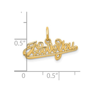 10k Yellow Gold I LOVE YOU Charm
