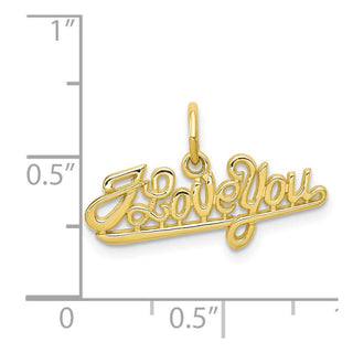 10k Yellow Gold I LOVE YOU Charm