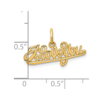 10k Yellow Gold I LOVE YOU Charm