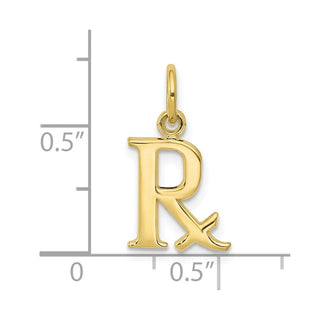 10K Yellow Gold Prescription Symbol RX Charm