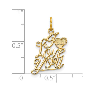 10k Yellow Gold I Love You Charm 10C229