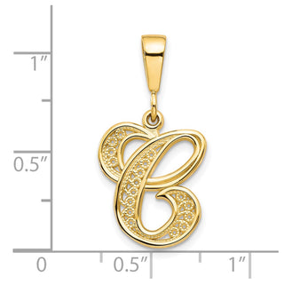 10k Yellow Gold Script Initial C Pendant
