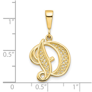 10k Yellow Gold SCRIPT Initial D Pendant