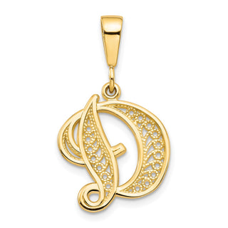 10k Yellow Gold SCRIPT Initial D Pendant