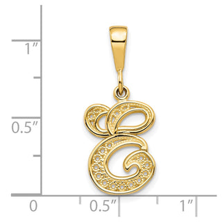 10k Yellow Gold Initial E Pendant 10C242/E