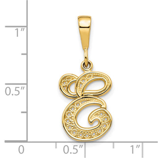 10k Yellow Gold Initial E Pendant 10C242/E