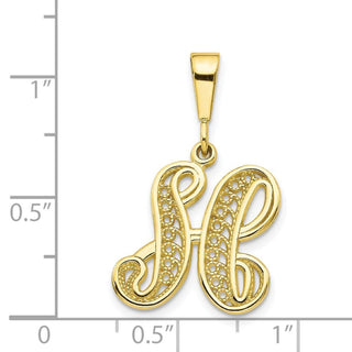 10k Yellow Gold Initial H Pendant 10C242/H