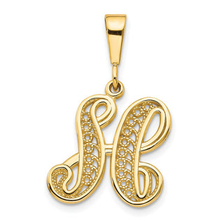 10k Yellow Gold Initial H Pendant 10C242/H