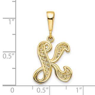 10k Yellow Gold Initial K Pendant 10C242/K