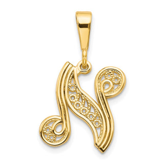 10k Yellow Gold Initial N Pendant 10C242/N