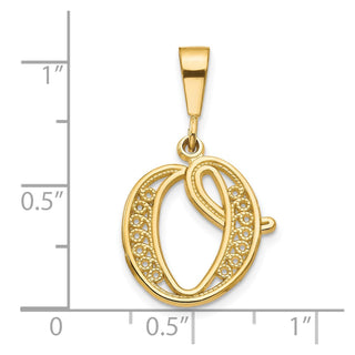 10k Yellow Gold Initial O Pendant 10C242/O