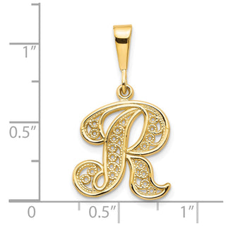 10k Yellow Gold Initial R Pendant 10C242/R
