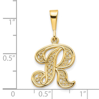 10k Yellow Gold Initial R Pendant 10C242/R