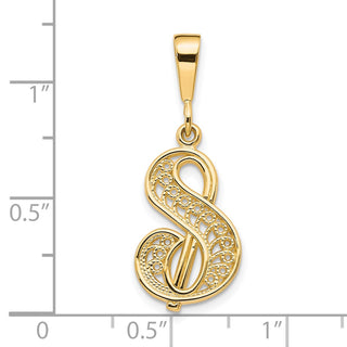 10k Yellow Gold Initial S Pendant 10C242/S