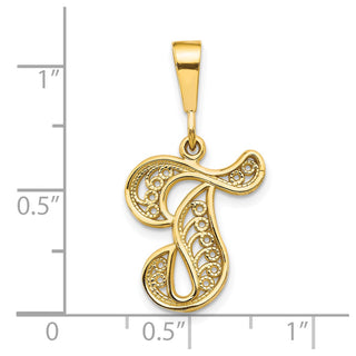 10k Yellow Gold Initial T Pendant 10C242/T