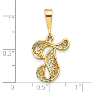 10k Yellow Gold Initial T Pendant 10C242/T