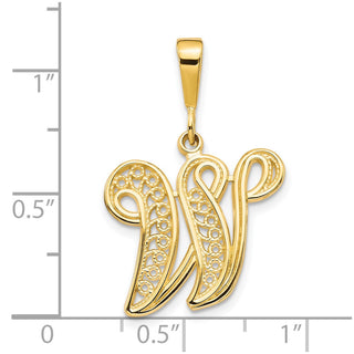 10k Yellow Gold Initial W Pendant 10C242/W