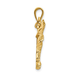10K Yellow Gold Solid Polished Eagle Pendant 10C2435