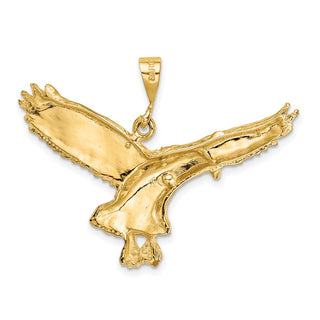 10K Yellow Gold Solid Polished Eagle Pendant 10C2435