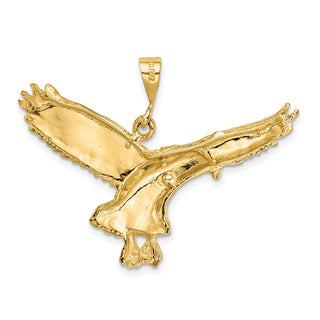 10K Yellow Gold Solid Polished Eagle Pendant 10C2435