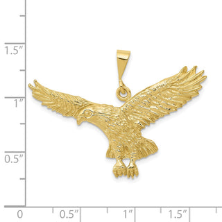 10K Yellow Gold Solid Polished Eagle Pendant 10C2435