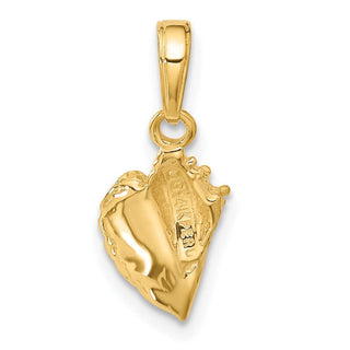 10K Yellow Gold Conch Shell Pendant 10C2526