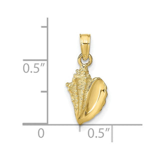 10K Yellow Gold Conch Shell Pendant 10C2526