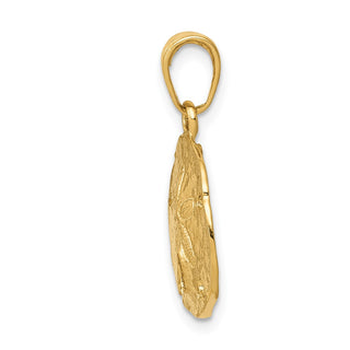 10k Yellow Gold Polished And Detailed Sand Dollar Pendant