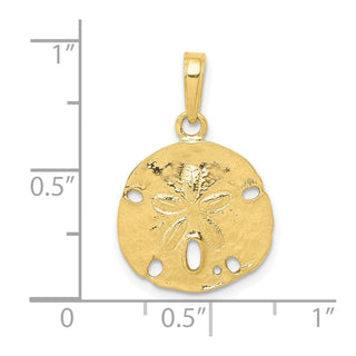 10k Yellow Gold Polished And Detailed Sand Dollar Pendant