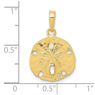 10k Yellow Gold Polished And Detailed Sand Dollar Pendant