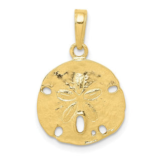 10k Yellow Gold Polished And Detailed Sand Dollar Pendant