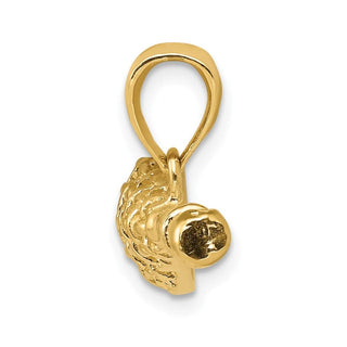 10K Yellow Gold Solid Polished 3-D Lacrosse Stick Pendant