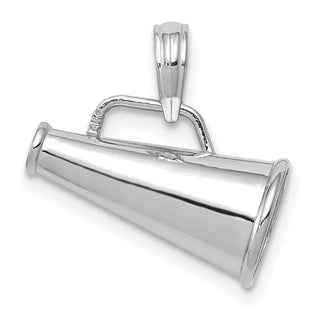 10k White Gold Polished 3-D Small Megaphone Pendant