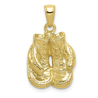 10k Yellow Gold Solid Polished Open-Backed Boxing Gloves Pendant 10C2642